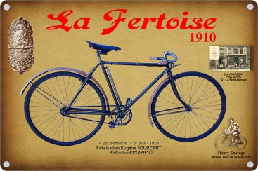 Plaque tole "Jourcent La Fertoise" 30 cm x 20 cm -15€-